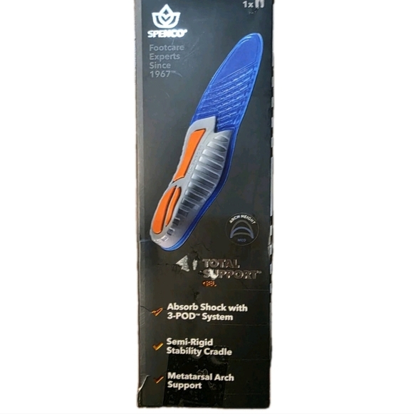 Spenco Total Support Gel Insoles Men's 14 - 15.5 NEW Metatarsal Arch Support - Picture 6 of 7